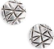 Karine Sultan Textured Medallion Stud Earrings