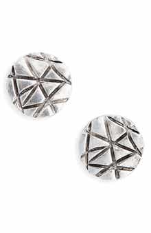 Karine Sultan Textured Medallion Stud Earrings