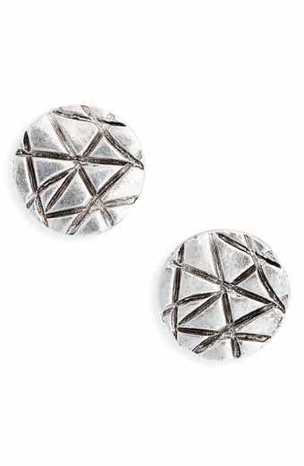 Textured Medallion Stud Earrings