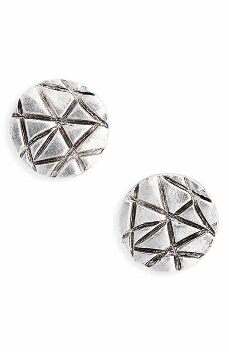 Karine Sultan Textured Medallion Stud Earrings