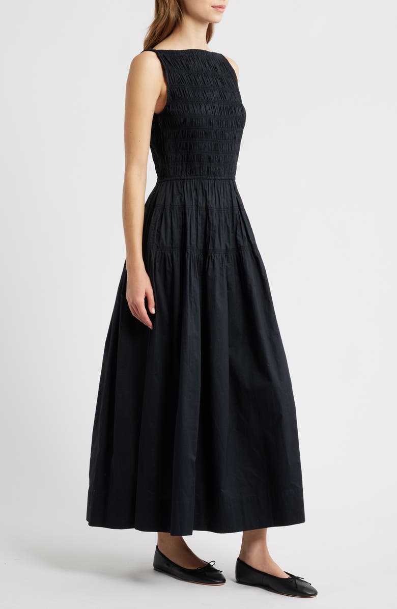 DÔEN Melie Boat Neck Dress, Alternate, color, Black