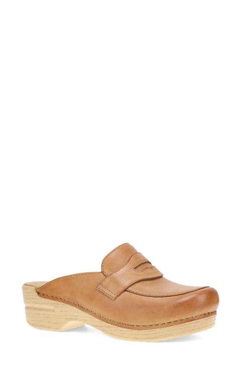 Lyric Leather Penny Loafer Clog