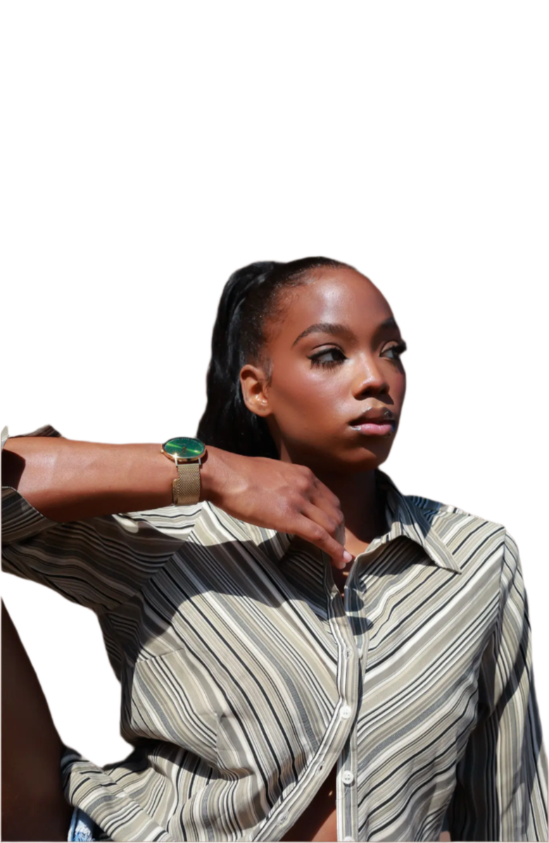 NCMPRBL Advance Envy Mesh Strap Watch, 40MM, Alternate, color, Yellow Gold/Green