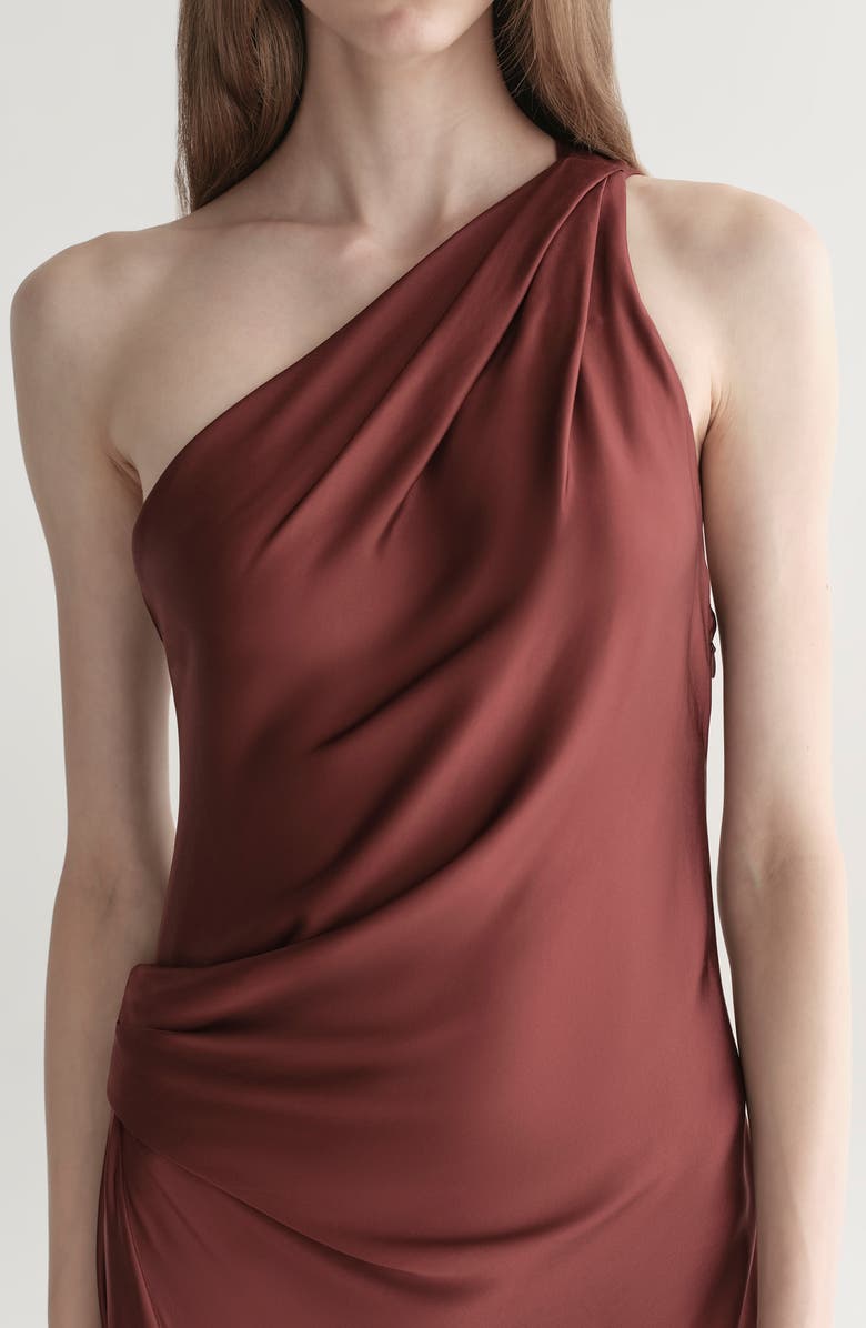 A.L.C. Aster One Shoulder Gown, Alternate, color, Black Cherry