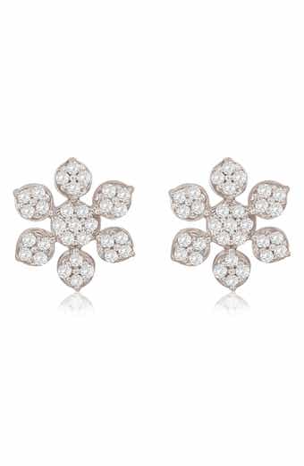 SUZY LEVIAN DIAMONDS 14K Gold Pavé Diamond Snowflake Stud Earrings