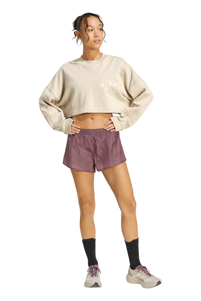 ADI365 HK Crewneck Cropped Sweatshirt, Alternate, color, PUTTY GREY