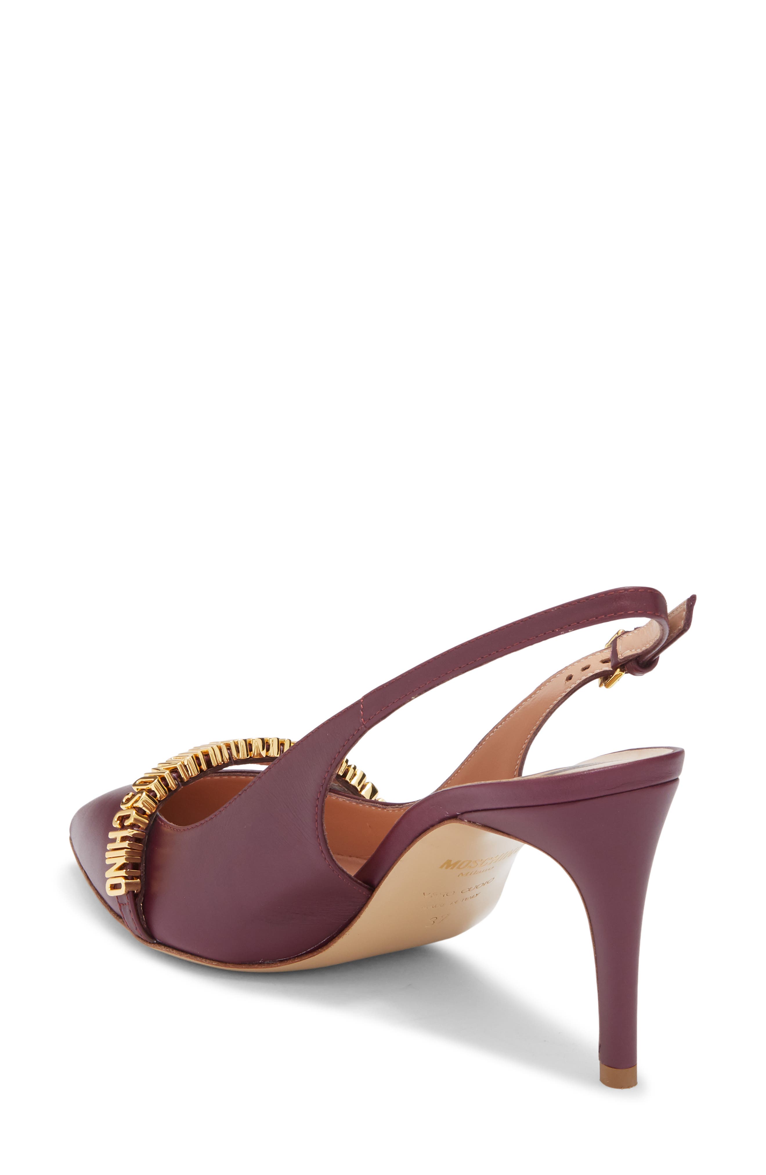 Moschino Logo Slingback Pump, Alternate, color, Raspberry