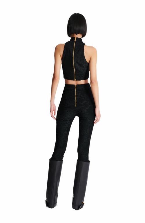 Balmain Women Baroque Crop Top In Black