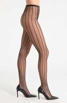 Stripe Fishnet Tights