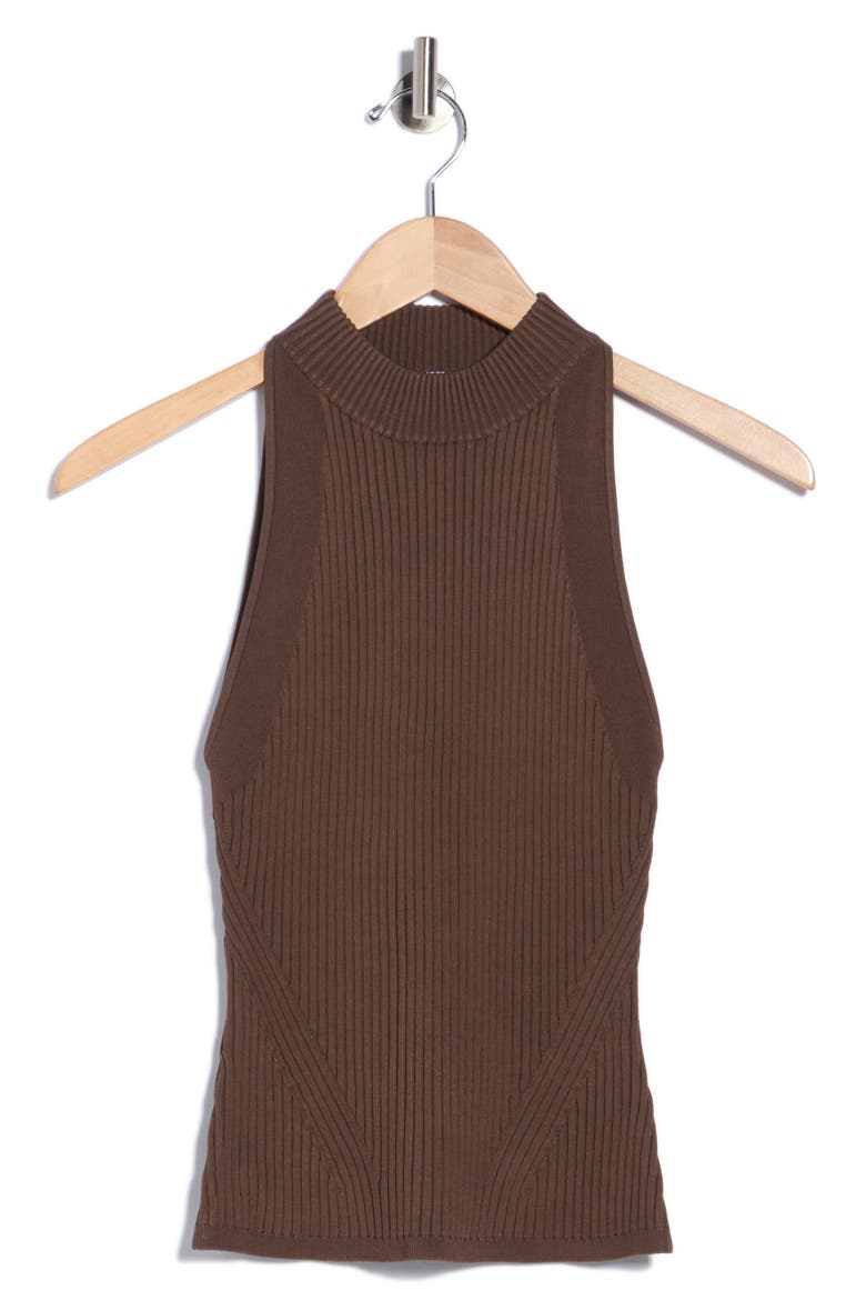 Yuna Mock Neck Knit Top, Main, color, DARK UMBER