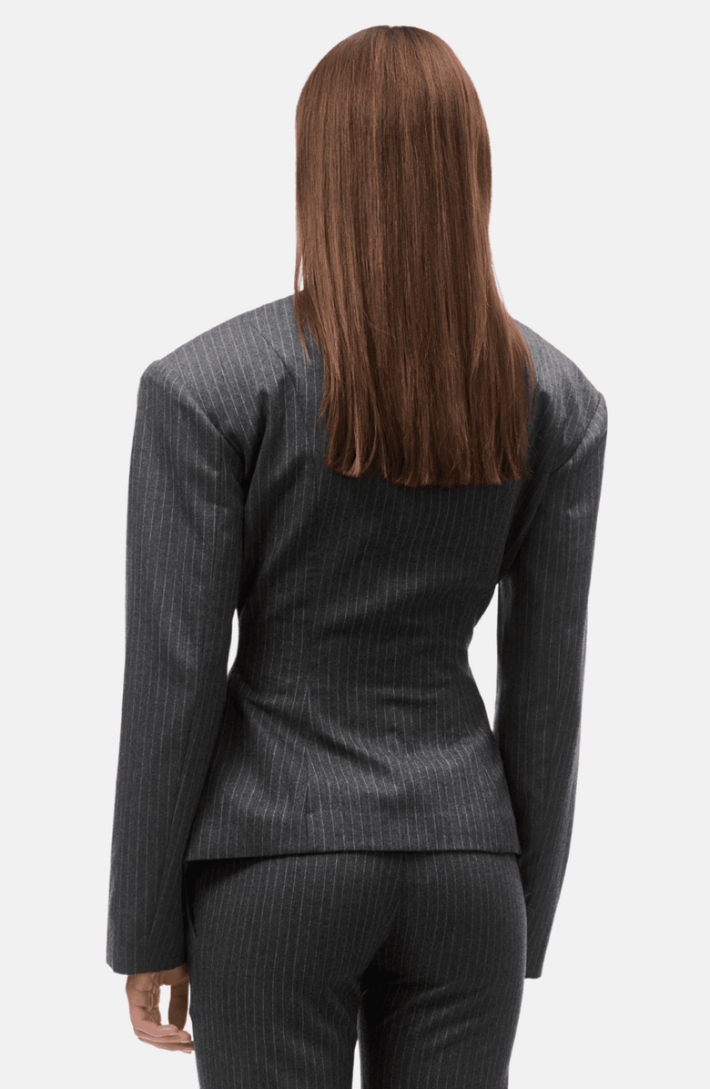 OW Collection LANI Blazer, Alternate, color, Grey Pinstripe