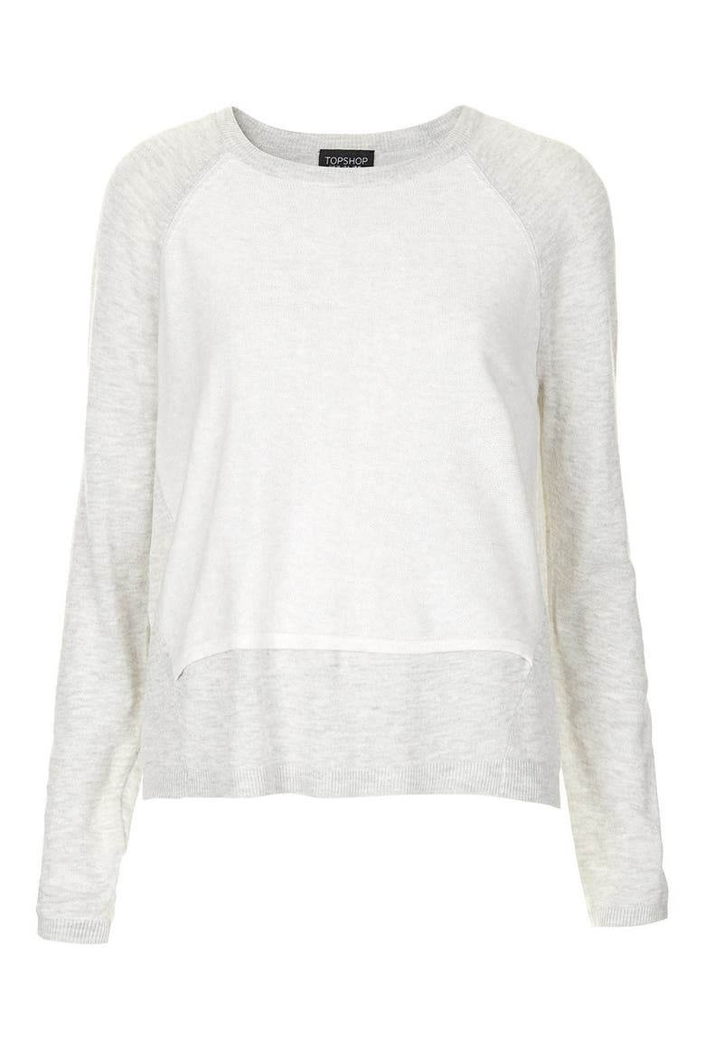 Double Layer Sweater, Alternate, color, PALE GREY