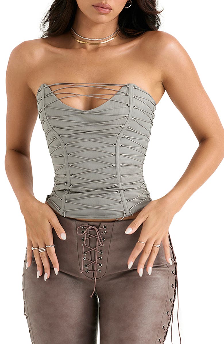 HOUSE OF CB Lace-Up Corset, Main, color,