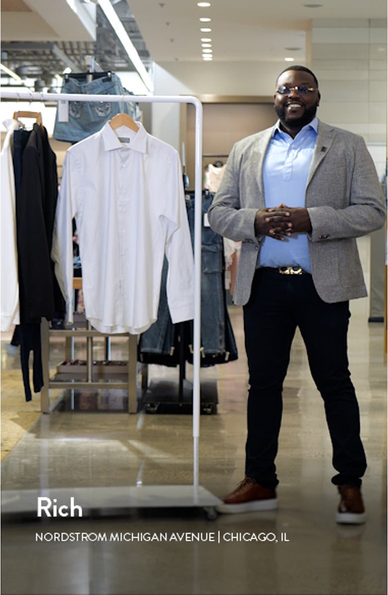 Regular Fit Pinstripe Stretch Cotton Dress Shirt, sales video thumbnail