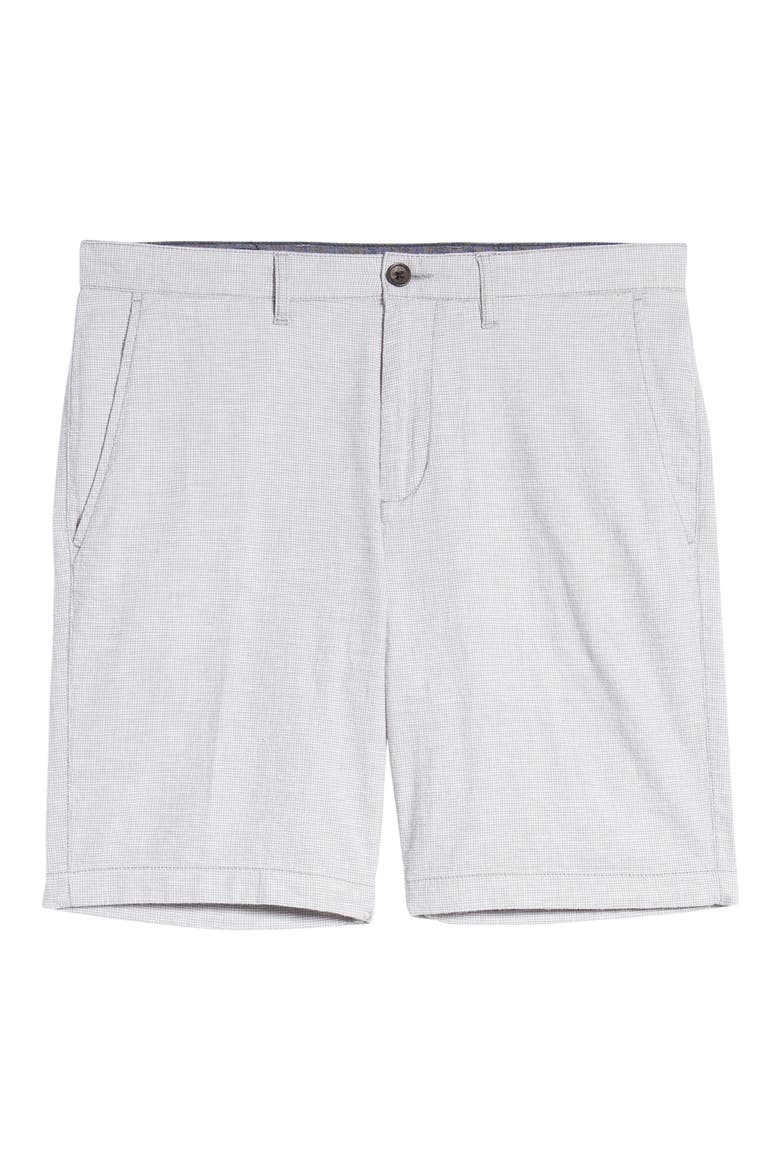 Linen Blend Chino Shorts, Alternate, color, GREY WEATHER HOUNDSTOOTH