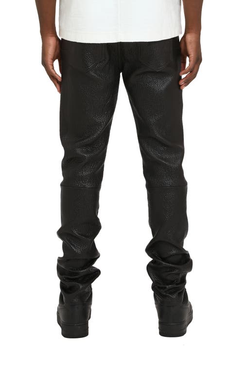 Purple Brand Stretch Leather Skinny Fit Pants In Black