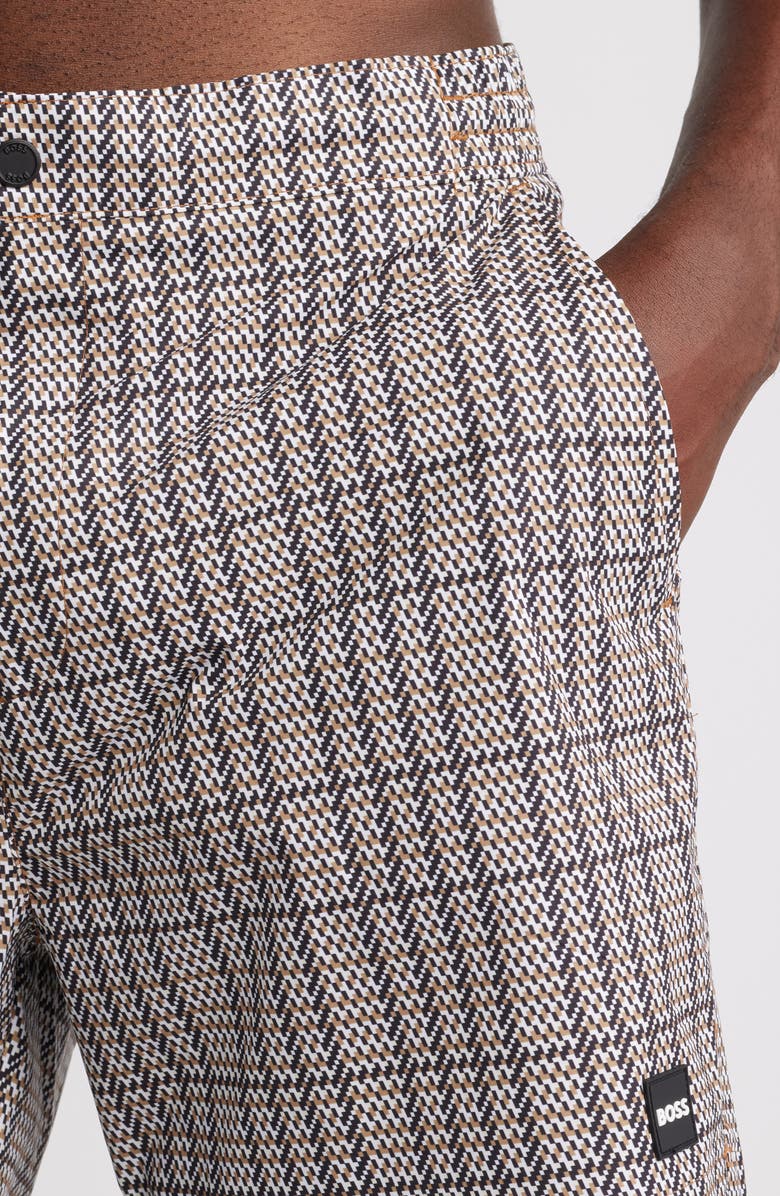 BOSS Beach to Bar Swim Trunks, Alternate, color, Black