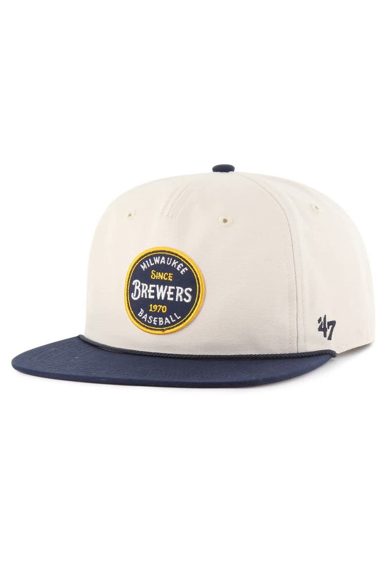 Men's '47  Natural Milwaukee Brewers Payson Captain Adjustable Hat, Main, color, Cream