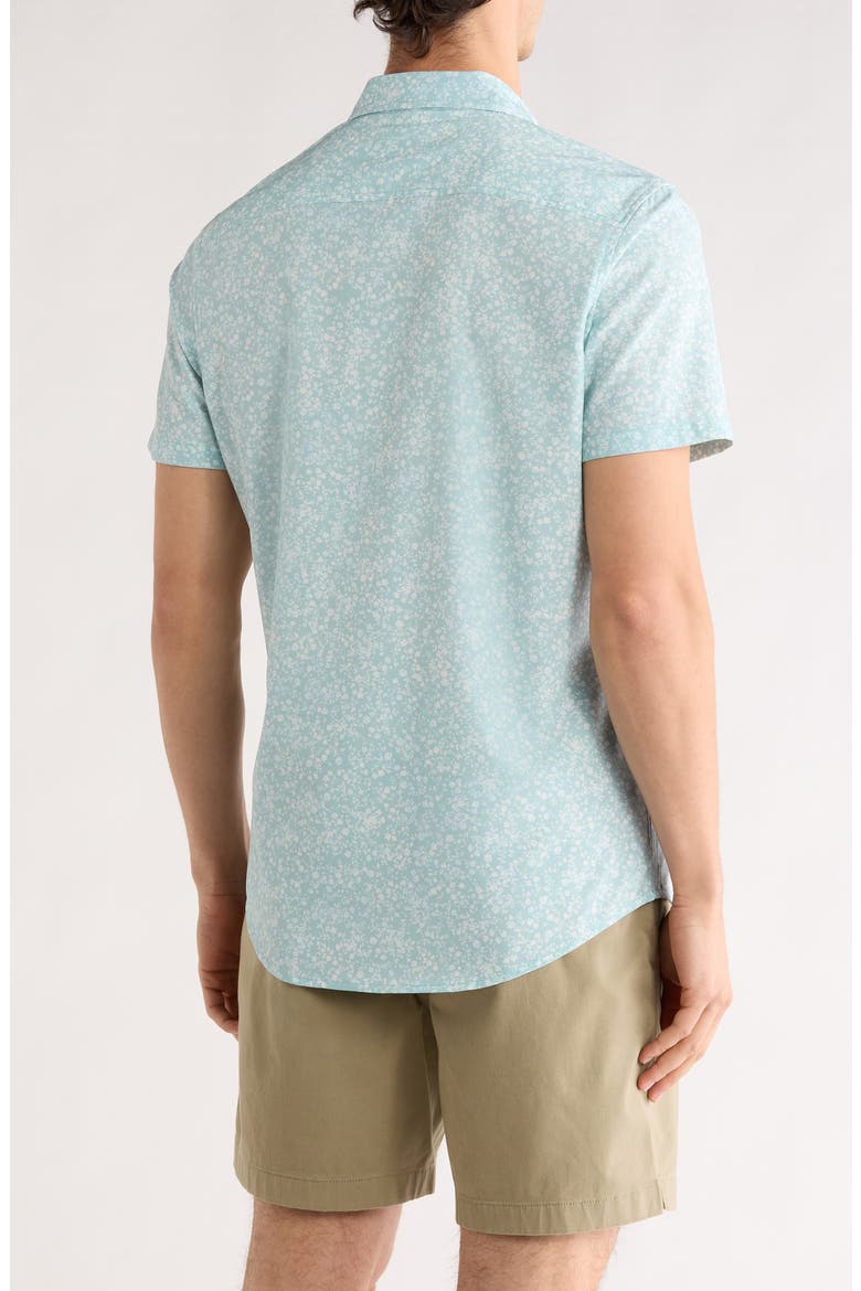 Sprigs Short Sleeve Performance Button-Up Shirt, Alternate, color, BLUE MINI SPRIGS