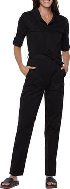 Wash Lab Denim Hi-Bar Long Sleeve Denim Jumpsuit