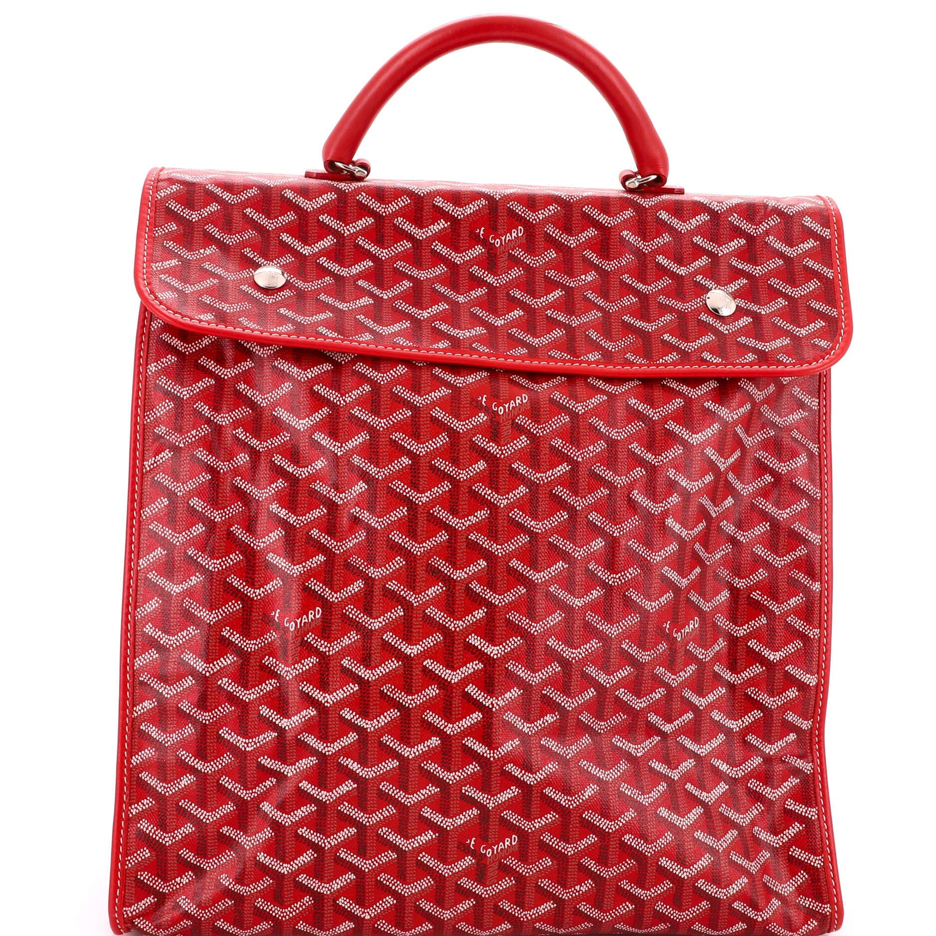 Saint Leger Briefcase Backpack Coated Canvas, Main, color, Red