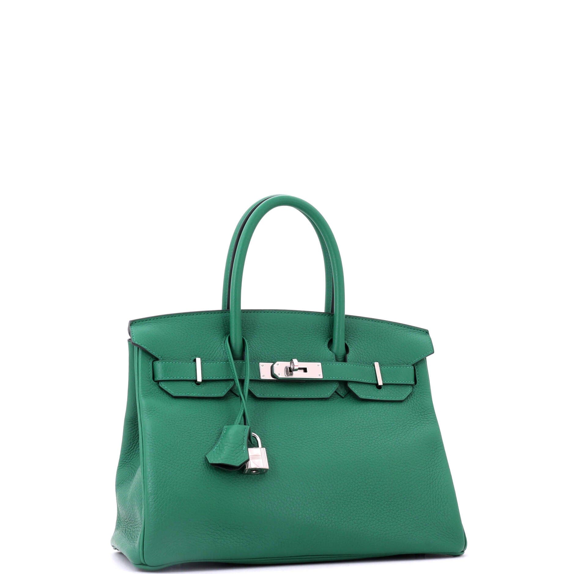 Birkin Handbag Verso Clemence with Palladium Hardware 30, Alternate, color, Green