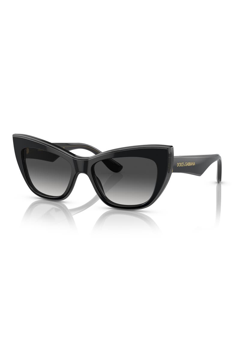 54mm Cat Eye Sunglasses, Alternate, color, BLACK/ TRANSPARENT GREY