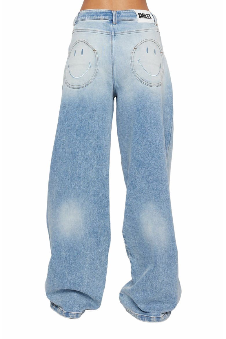 Smiley Denim Pants, Alternate, color, BLUE