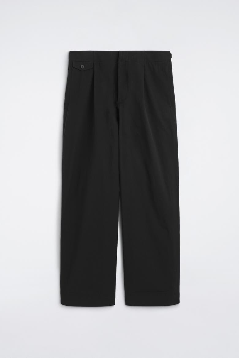 Pocket-detail Relaxed-fit Wide-leg Pants, Alternate, color, BLACK