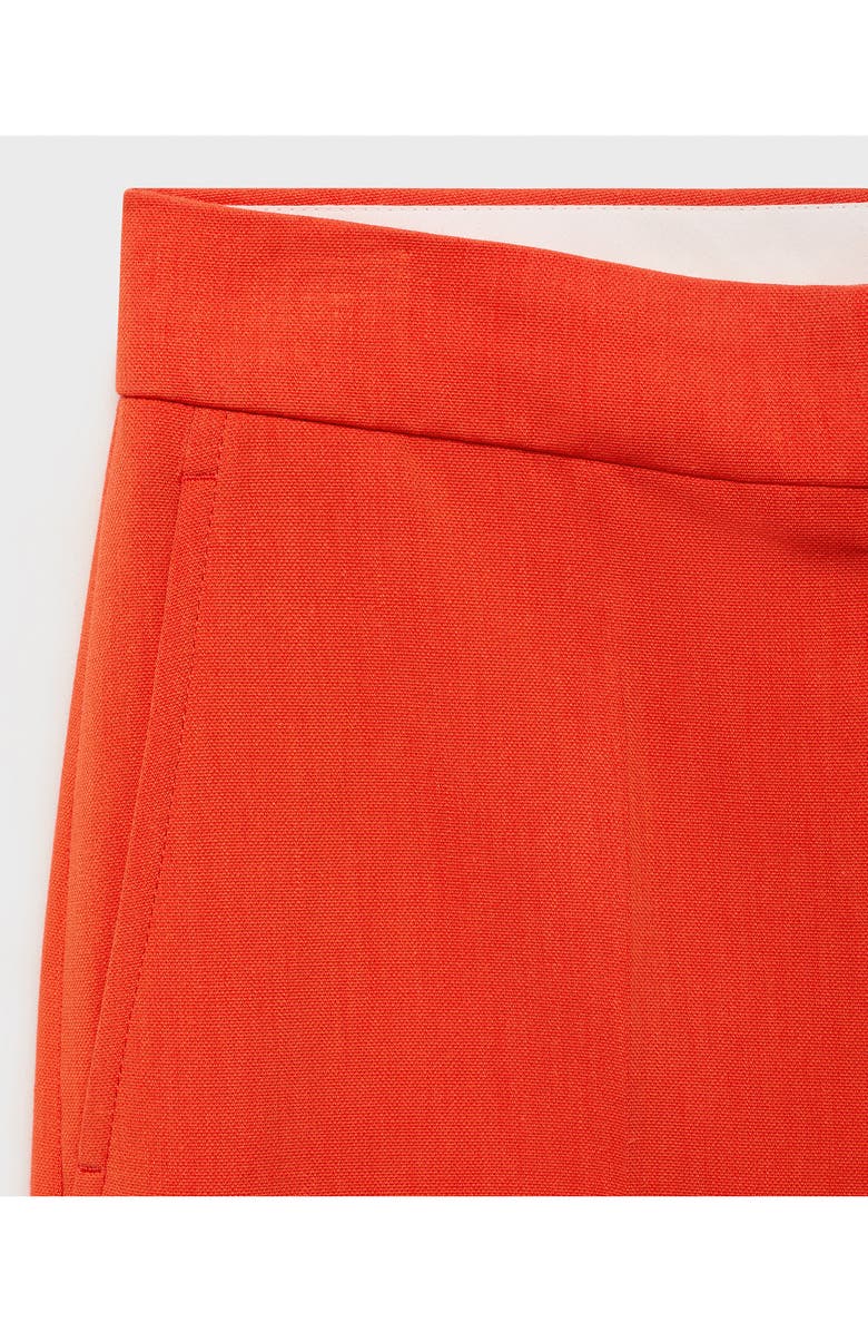 MANGO Pleated Straight Leg Pants, Alternate, color, Coral Red