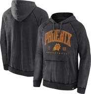 FANATICS Men's Fanatics Branded Heather Charcoal Phoenix Suns Foul Trouble Snow Wash Raglan Pullover Hoodie