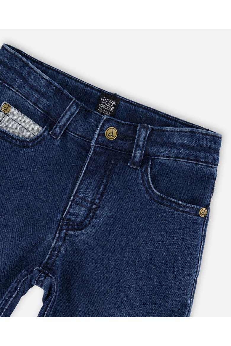 French Terry Pants with Contrasting Patch, Alternate, color, Blue Denim