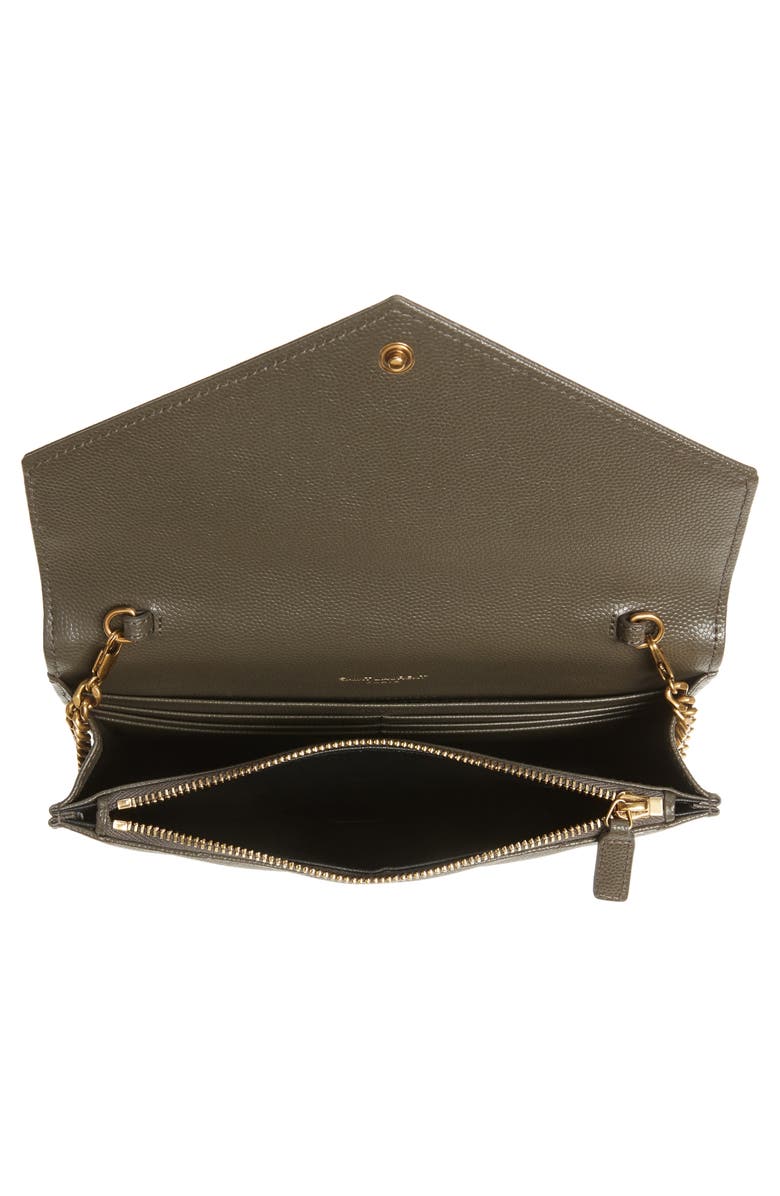 Saint Laurent Monogram Quilted Leather Wallet on a Chain, Alternate, color,