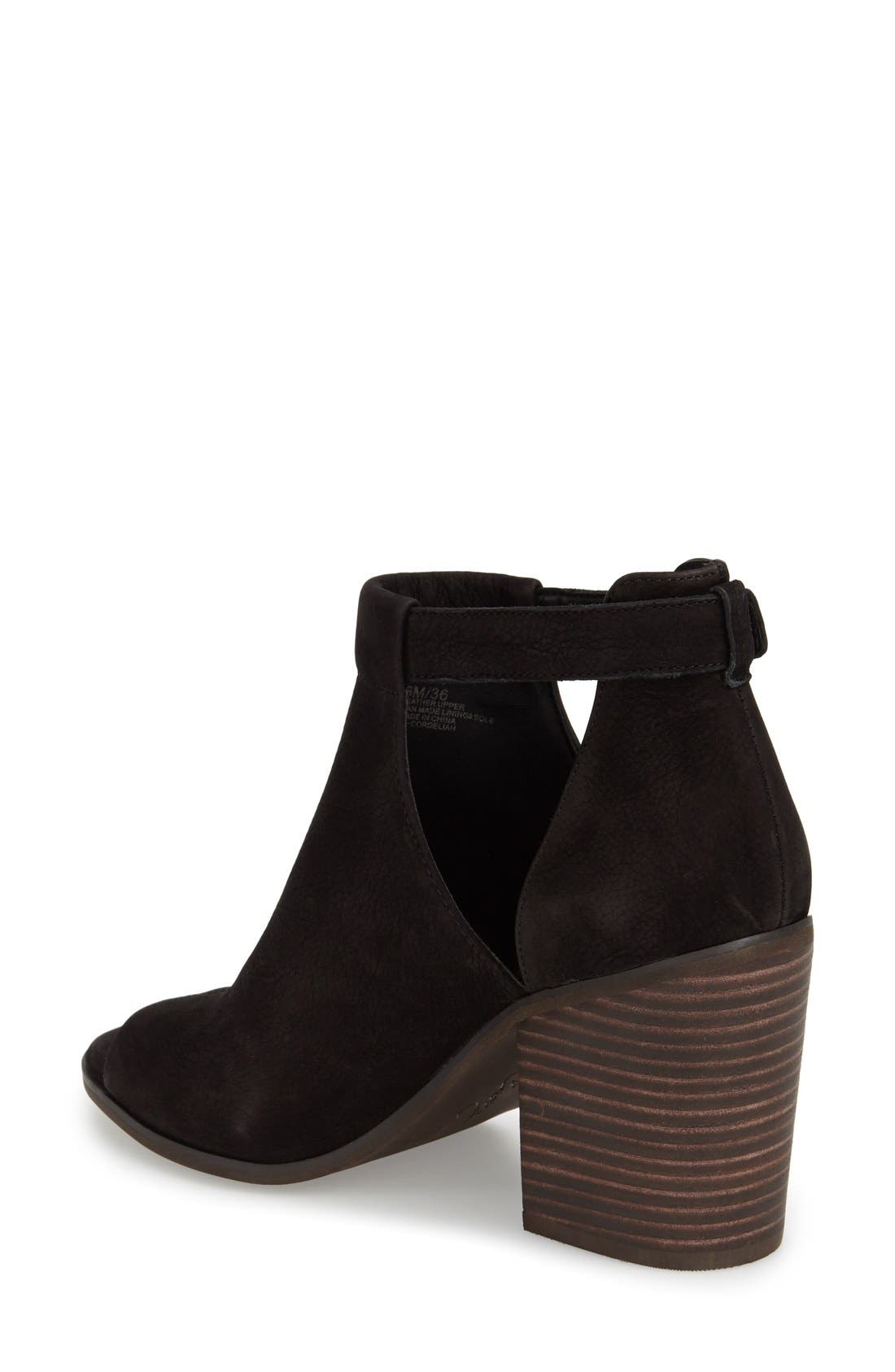 'Cordeliah' Split Shaft Peep Toe Bootie, Alternate, color, BLACK LEATHER
