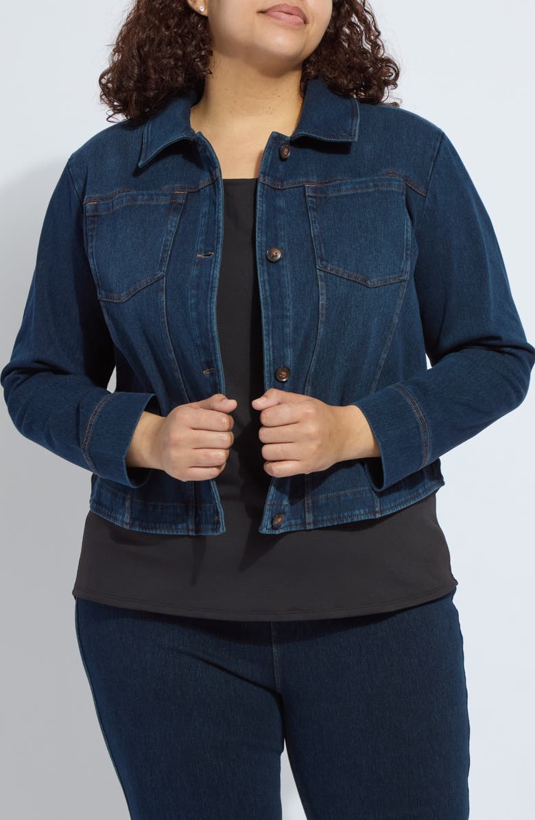 Lysse Curve Hem Denim Jacket, Main, color, Indigo