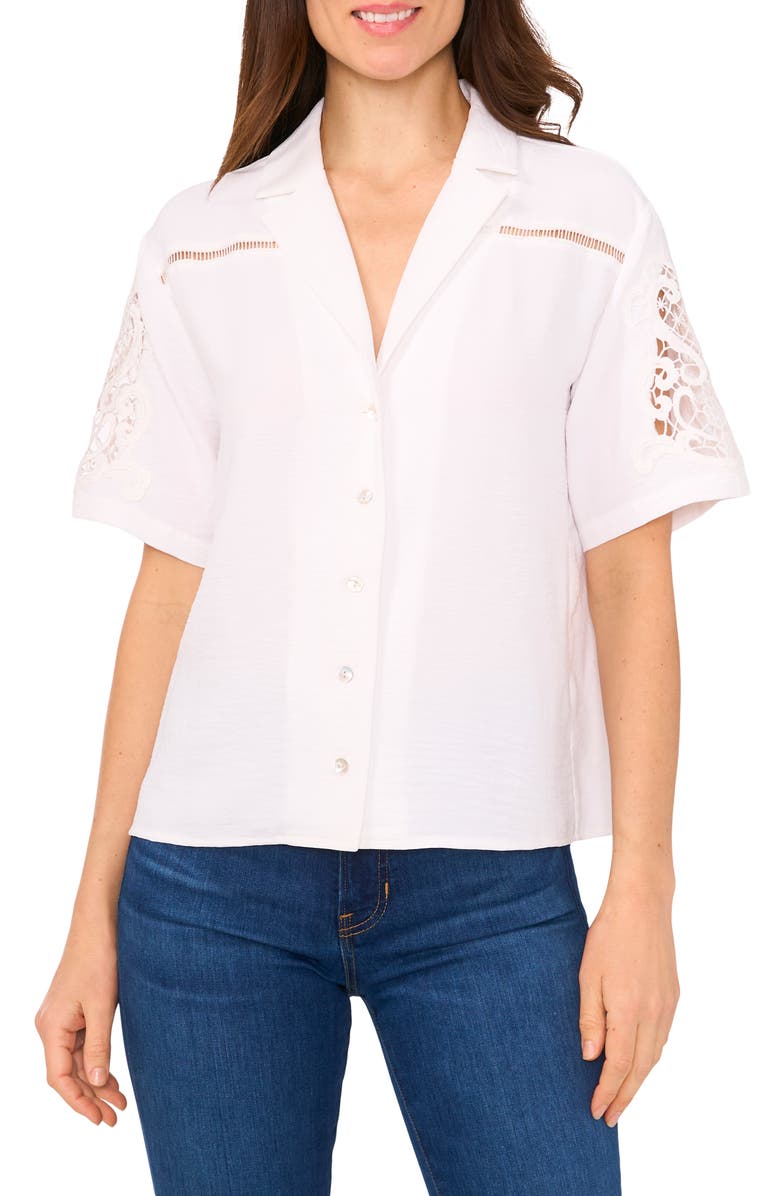 CeCe Lace Inset Top, Main, color, 