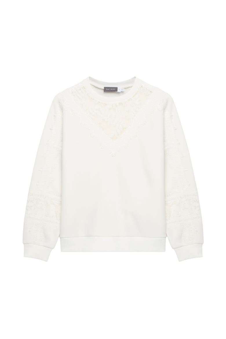 Lace Detail Sweatshirt, Alternate, color, Ivory