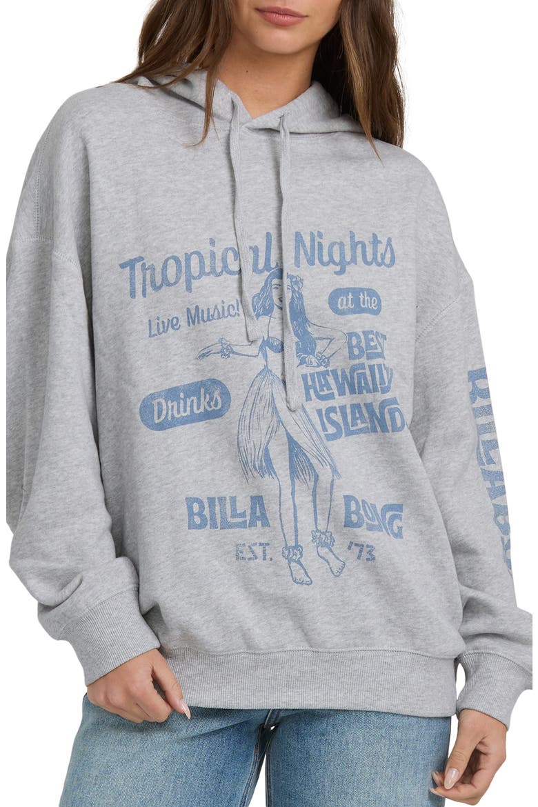 Vivid Oversize Cotton Blend Graphic Hoodie, Main, color, HEATHER GRASS