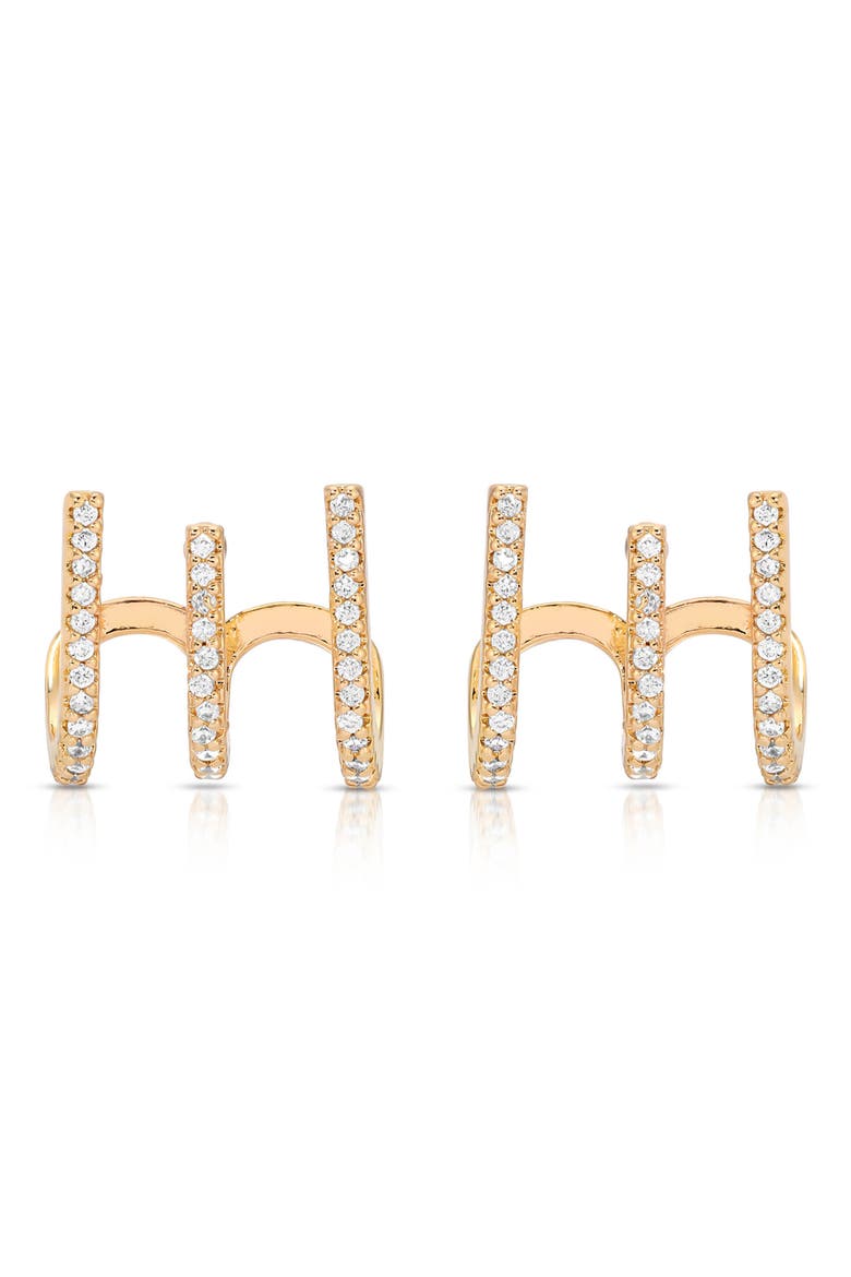 Crystal Ear Wrap Stud Earrings, Alternate, color, GOLD