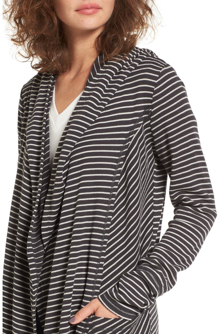 Make Way Thermal Hooded Cardigan, Alternate, color, OFF BLACK
