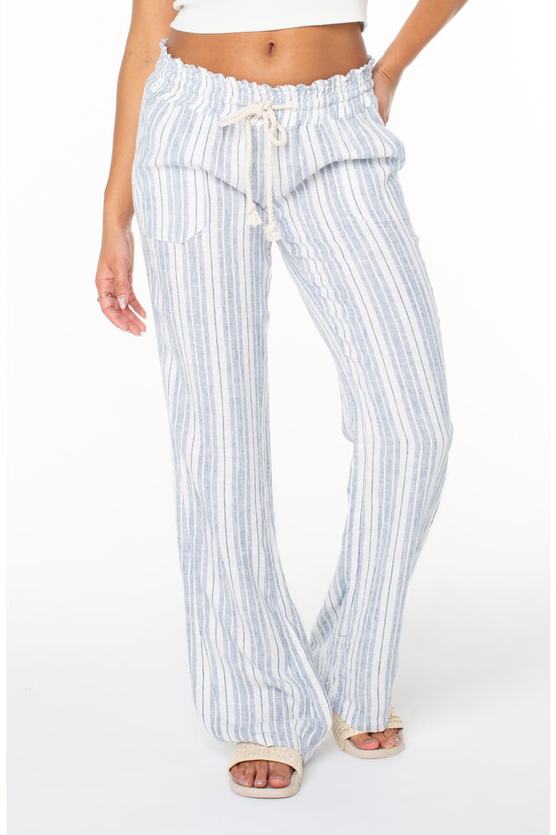 Oceanside Stripe Linen BLend Pants, Main, color, BLUE HORIZON LISBON STRIPLE