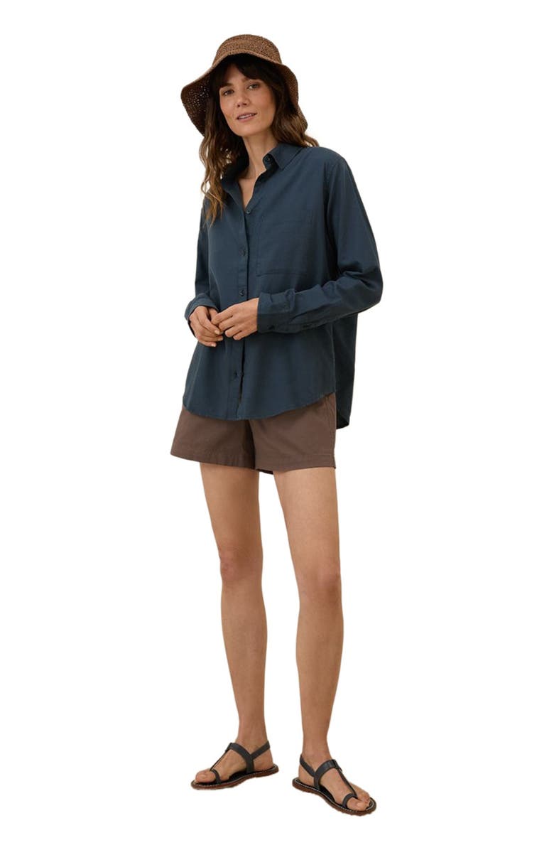 Pact Organic Cotton Sunset Lightweight Cotton Classic Shirt, Main, color, Midnight Blue