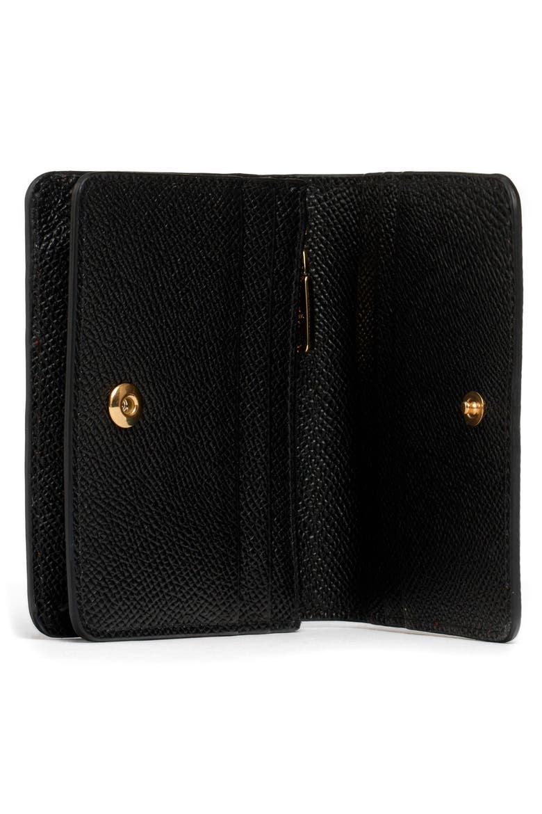 Small Geranium Print Leather Wallet, Alternate, color, GERANIUM/ POIS
