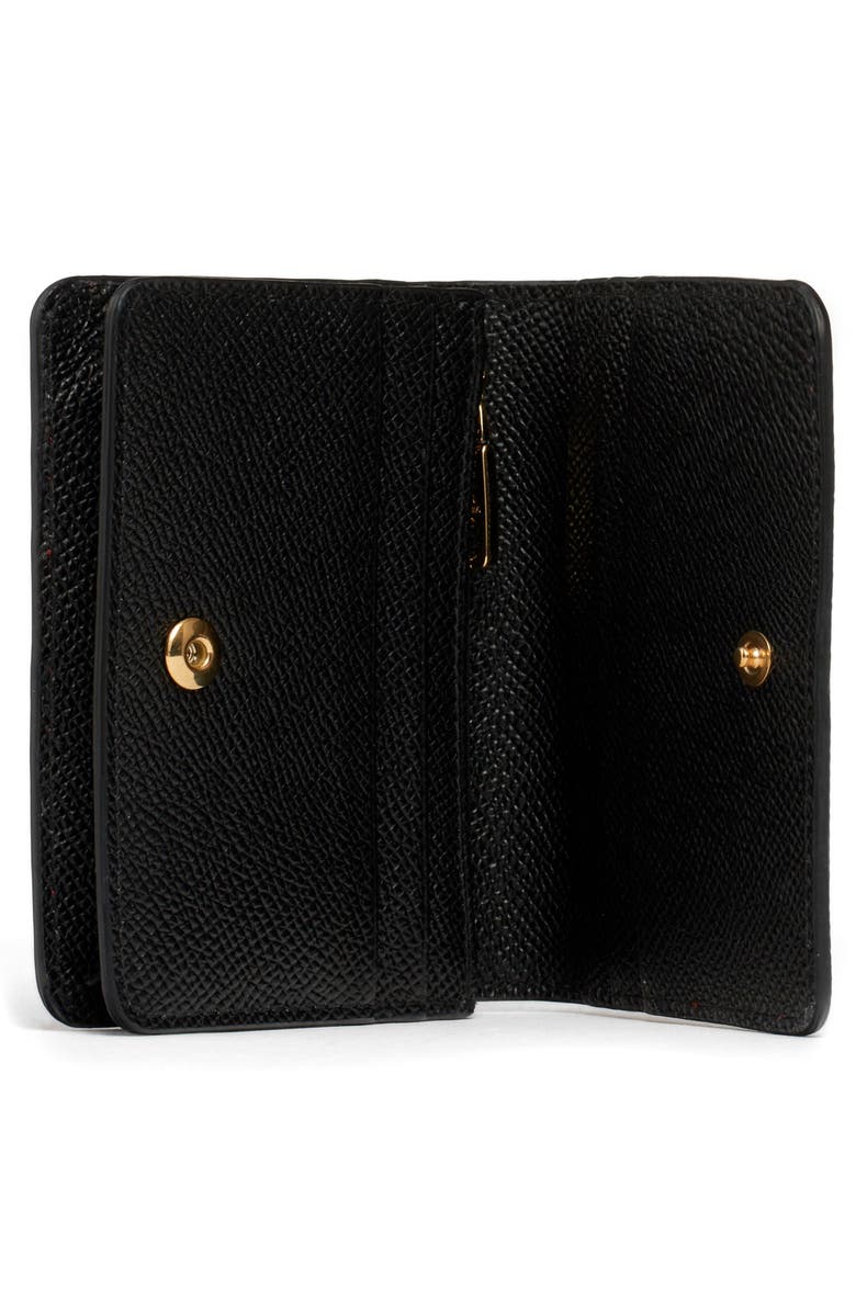 Dolce&Gabbana Small Geranium Print Leather Wallet, Alternate, color, 