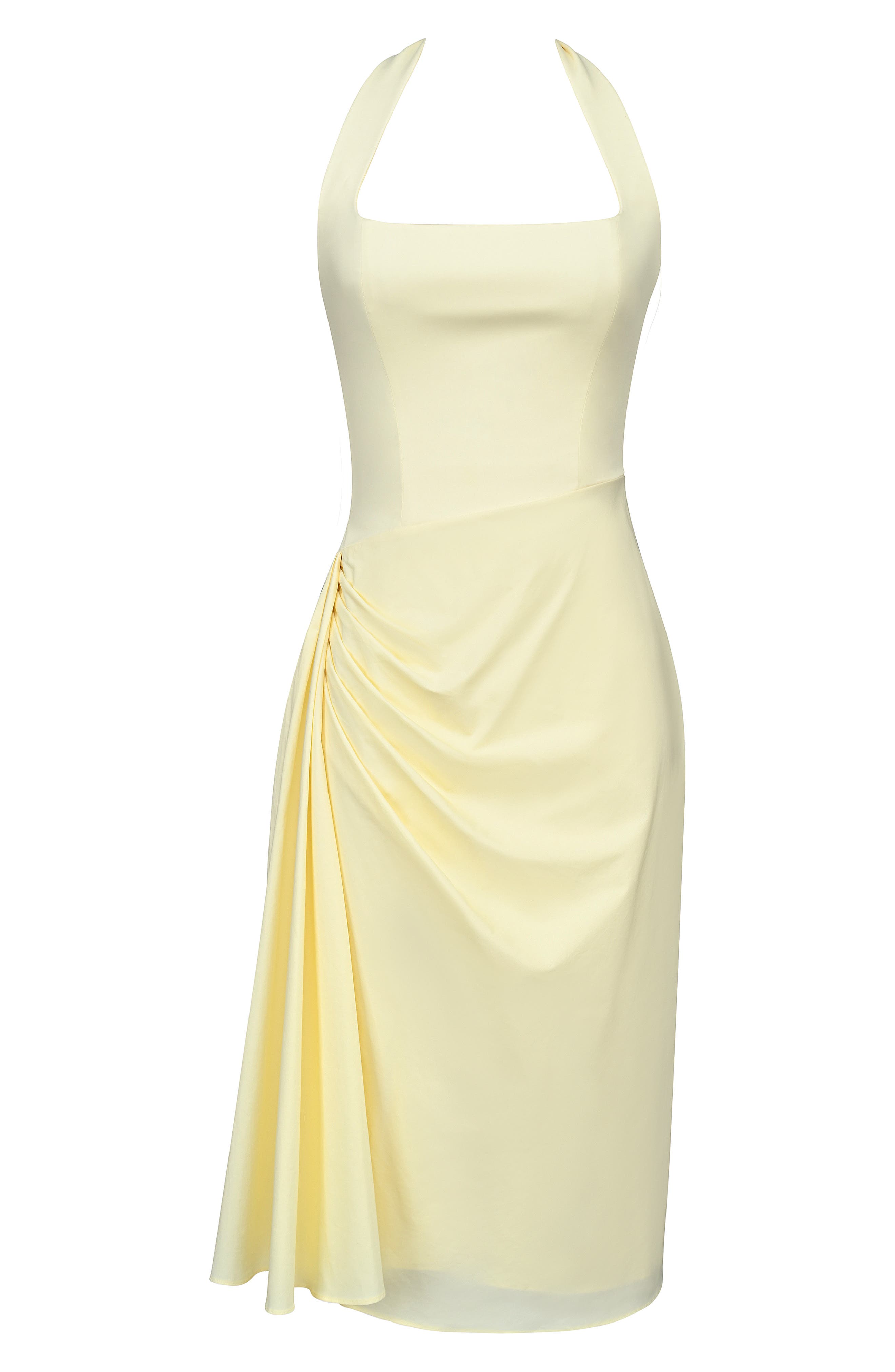 HOUSE OF CB Tallulah Halter Neck Stretch Cotton Midi Dress (Women 