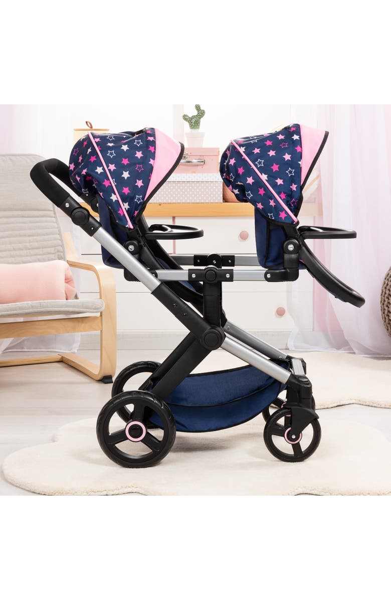 Bayer Design Xeo Twin Pram, Dolls Up To 20 Inches, 3+, Alternate, color, Multicolored
