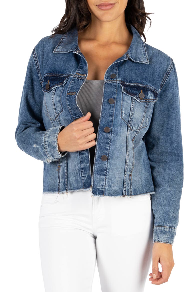 Julia Crop Denim Jacket, Main, color, PUSHING