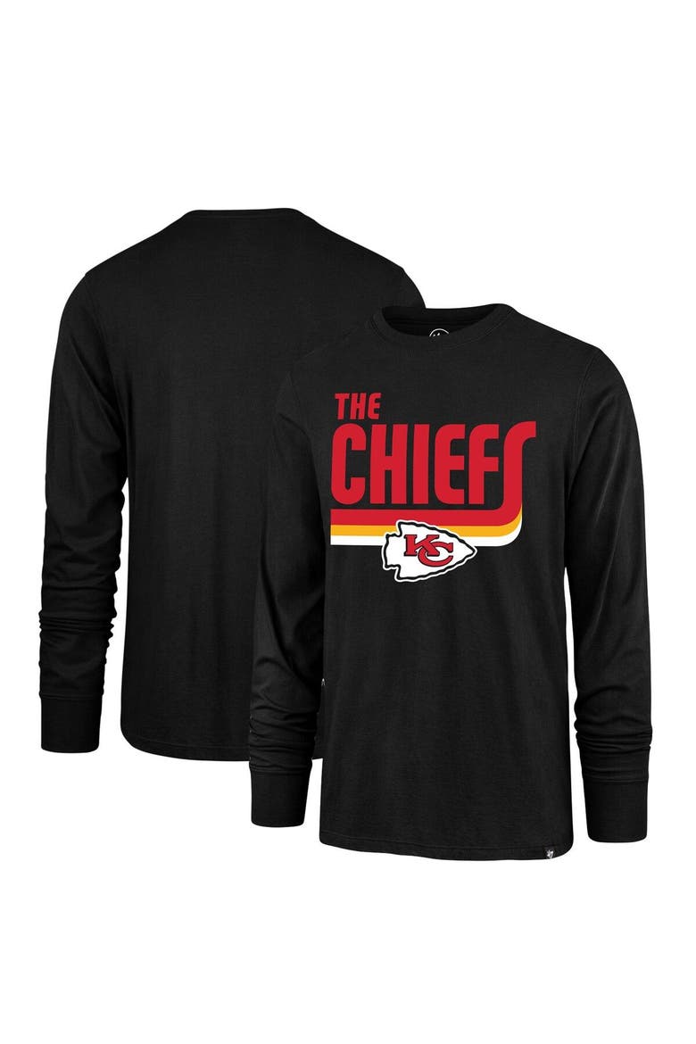 Men's '47 Black Kansas City Chiefs Super Rival Long Sleeve T-Shirt, Main, color, Black
