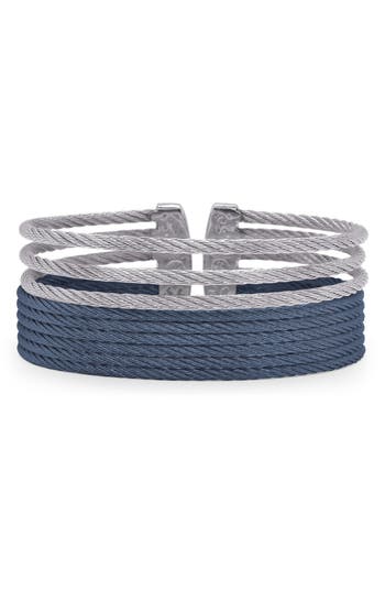 Alor ® Stacked Cable Cuff Bracelet In Navy/grey