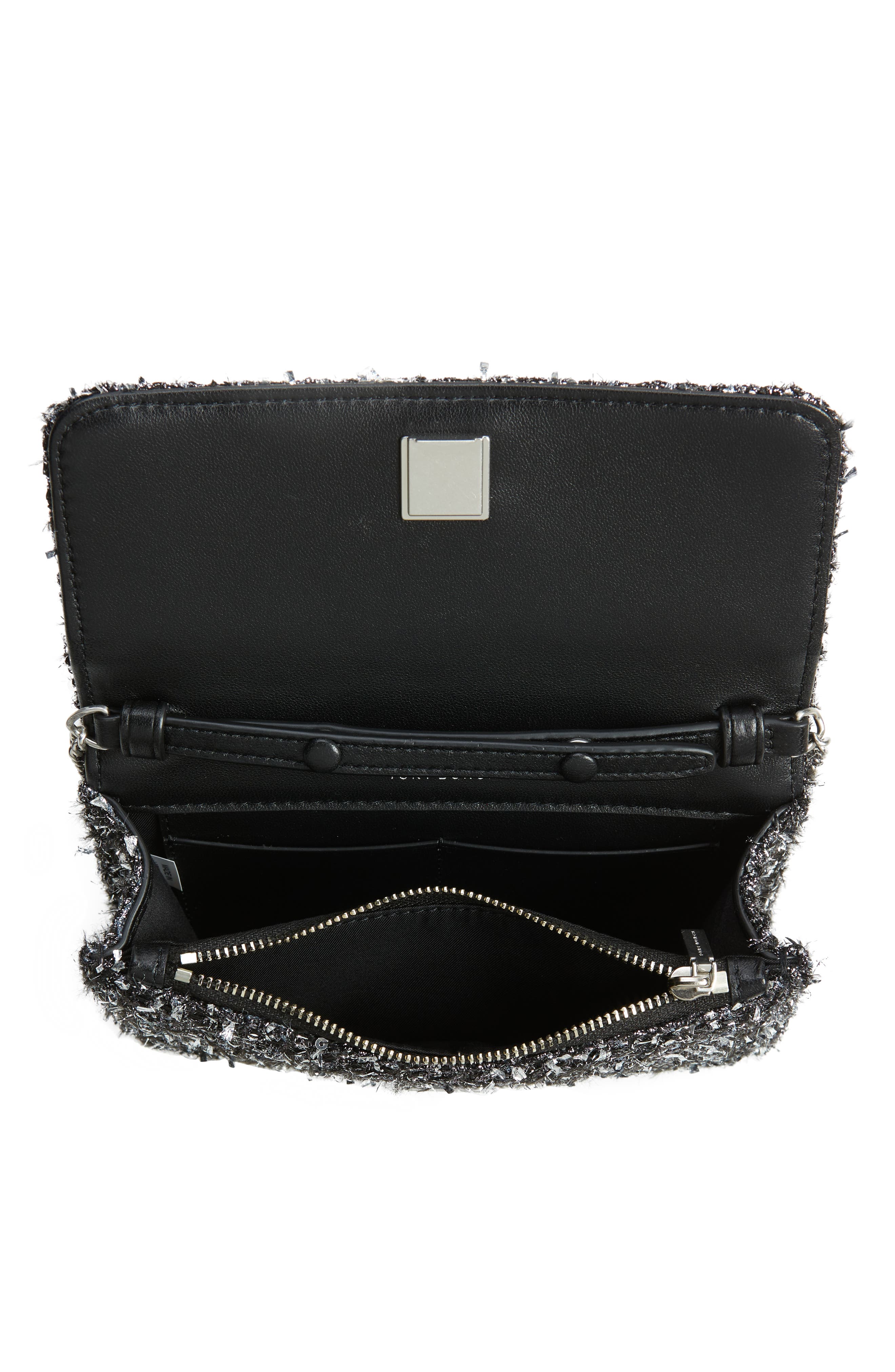 Tory Burch Mini Kira Chevron Tweed Tote, Alternate, color, 